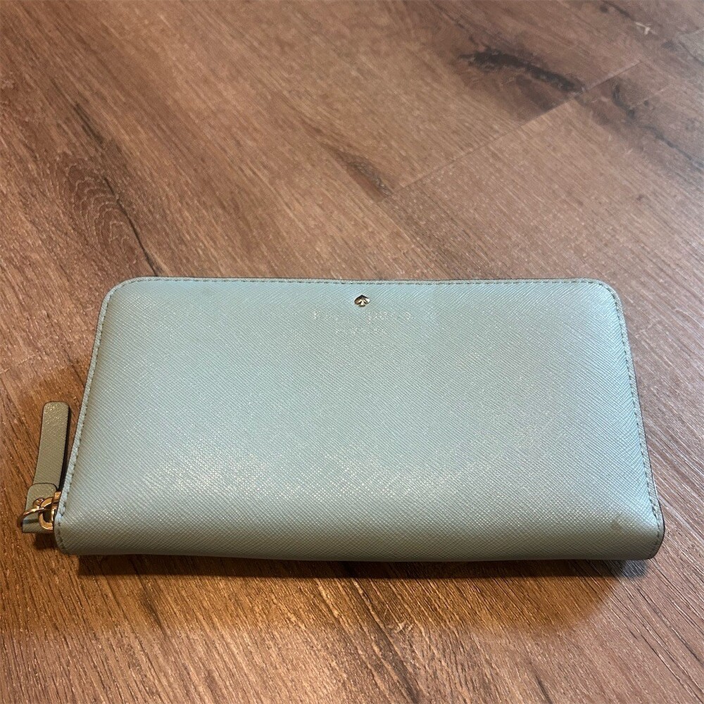 Kate Spade Zip-Around Continental Wallet Womens One Size Light Blue Slim